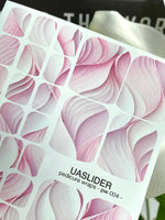 Floral Pedicure Nail Wraps — Soft Pink Petal Swirl Design | PW-004