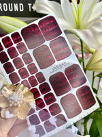 Crocodile Skin Pedicure Nail Wraps — Deep Burgundy Texture | PW-001