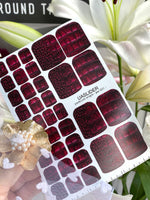 Crocodile Skin Pedicure Nail Wraps — Deep Burgundy Texture | PW-001