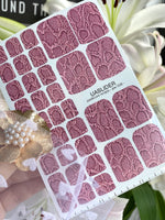 Snake Skin Pedicure Nail Wraps — Dusty Rose Python Texture | PW-008