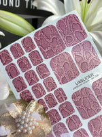 Snake Skin Pedicure Nail Wraps — Dusty Rose Python Texture | PW-008
