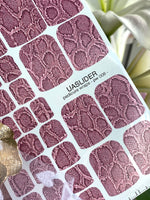 Snake Skin Pedicure Nail Wraps — Dusty Rose Python Texture | PW-008