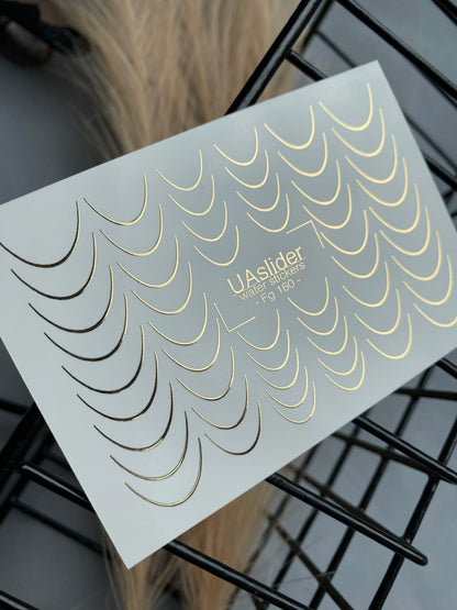 Nail Water Decal Fg-160 | Silver Foil Water Slide Nail Decals | Classic French Tips