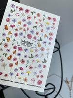 Nail Water Decal NCg-055 | Water Slide Nail Decals | Colorful Wildflowers & Meadow Blooms - UASLIDER