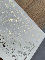Nail Water Decal Fg-034 | Abstract Women Silhouette Nail Water Decals with Gold Splashes | Modern Artistic Nail Art - UASLIDER