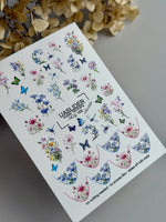Wildflower Nail Decals — Meadow Florals, Butterflies & Dragonflies | NCg-168