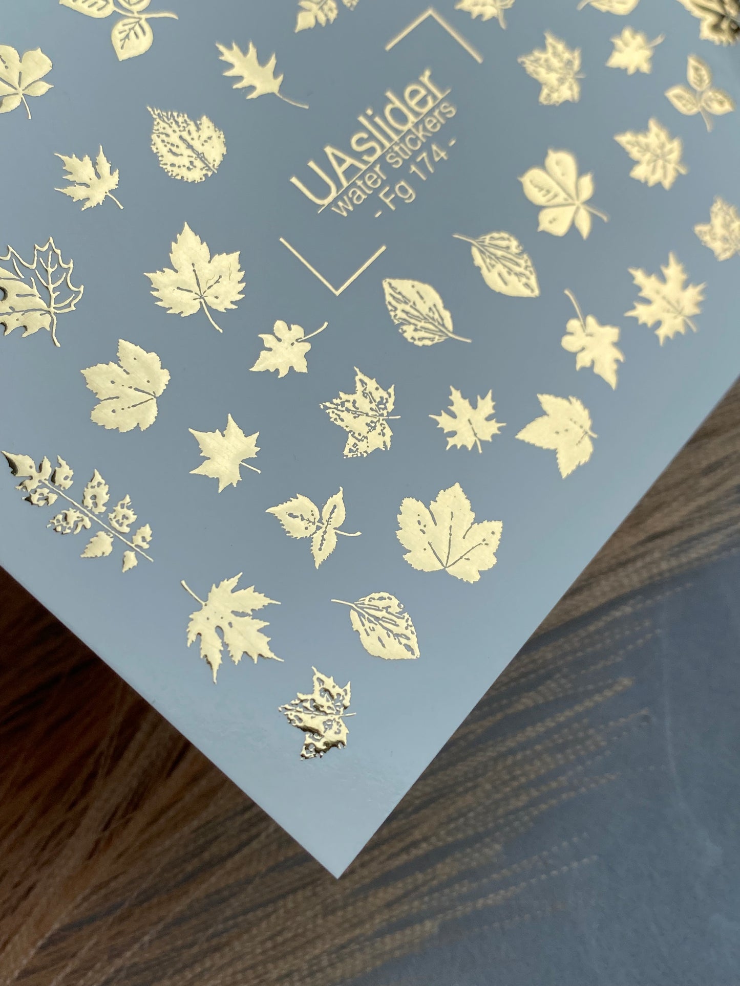 Nagel Wasserabziehbild Fg-174 | Goldfolie Wasser-Schiebefolie Nagelabziehbilder | Herbstblätter & Botanische Mischung