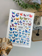 Nail Water Decal NCg-069 | Water Slide Nail Decals Colorful Butterflies | Blue and Rainbow Wings
