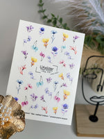 Nail Water Decal NCg-075 | Water Slide Nail Decals Pastel Flowers | Delicate Floral Nail Art - UASLIDER