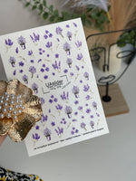 Nail Water Decal NCg-079 | Water Slide Nail Decals Lavender Bouquets | Purple Floral Nail Art - UASLIDER