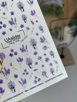 Nail Water Decal NCg-079 | Water Slide Nail Decals Lavender Bouquets | Purple Floral Nail Art - UASLIDER
