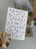 Nail Water Decal NCg-079 | Water Slide Nail Decals Lavender Bouquets | Purple Floral Nail Art - UASLIDER