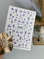 Nail Water Decal NCg-079 | Water Slide Nail Decals Lavender Bouquets | Purple Floral Nail Art - UASLIDER