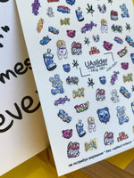 Nail Water Decal NCg-081 | Water Slide Nail Decals Graffiti Street Art | Bears, Tags and Neon Icons - UASLIDER