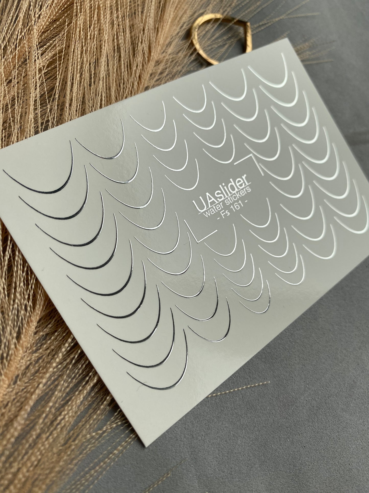 Nail Water Decal Fg-160 | Silver Foil Water Slide Nail Decals | Classic French Tips