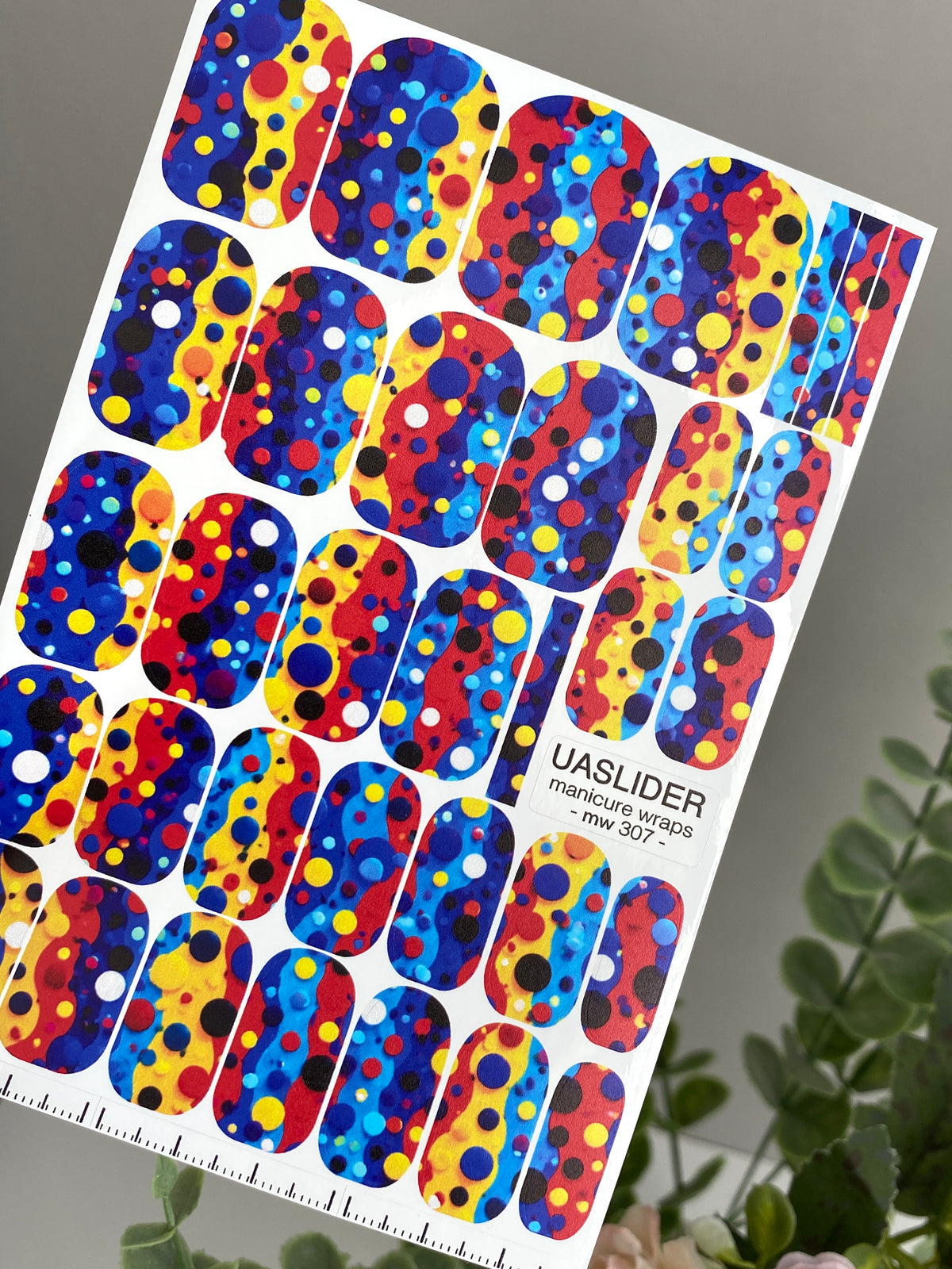 Colorful Dots Manicure Nail Wraps — Abstract Pop Art | mw-307