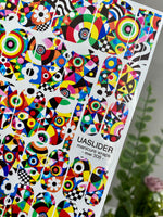 Colorful Geometric Manicure Wraps — Retro Pop Art | mw-308