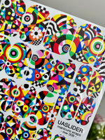 Colorful Geometric Manicure Wraps — Retro Pop Art | mw-308