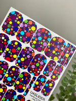 Colorful Polka Dot Manicure Wraps — Dark Background | mw-309