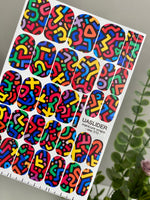 Colorful Abstract Line Manicure Wraps — Black | mw-310