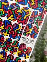 Colorful Abstract Line Manicure Wraps — Black | mw-310