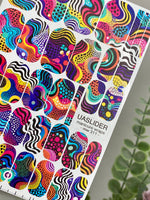 Colorful Abstract Manicure Nail Wraps — Wavy Lines | mw-311