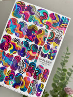 Colorful Abstract Manicure Nail Wraps — Wavy Lines | mw-311