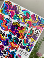 Colorful Abstract Manicure Nail Wraps — Wavy Lines | mw-311