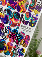 Colorful Abstract Manicure Nail Wraps — Wavy Lines | mw-311