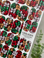 Satin Bow Manicure Wraps — Red, Green & Ivory | mw-313