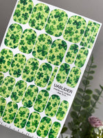 Four-Leaf Clover Manicure Wraps — Green Lucky Pattern | mw-314