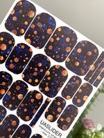 Cosmic Dots Manicure Wraps — Navy & Copper Tones | mw-315