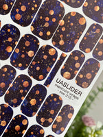 Cosmic Dots Manicure Wraps — Navy & Copper Tones | mw-315