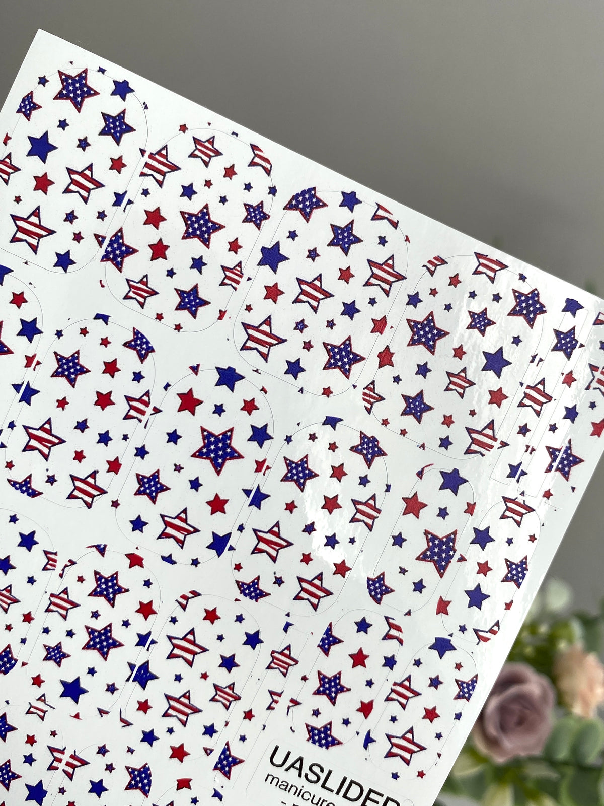 Patriotic Star Manicure Wraps — Red, White & Blue | mw-317