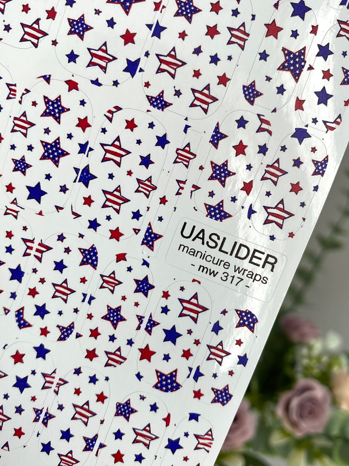 Patriotic Star Manicure Wraps — Red, White & Blue | mw-317