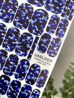 Blue Camouflage Manicure Wraps — Navy & Cobalt | mw-323