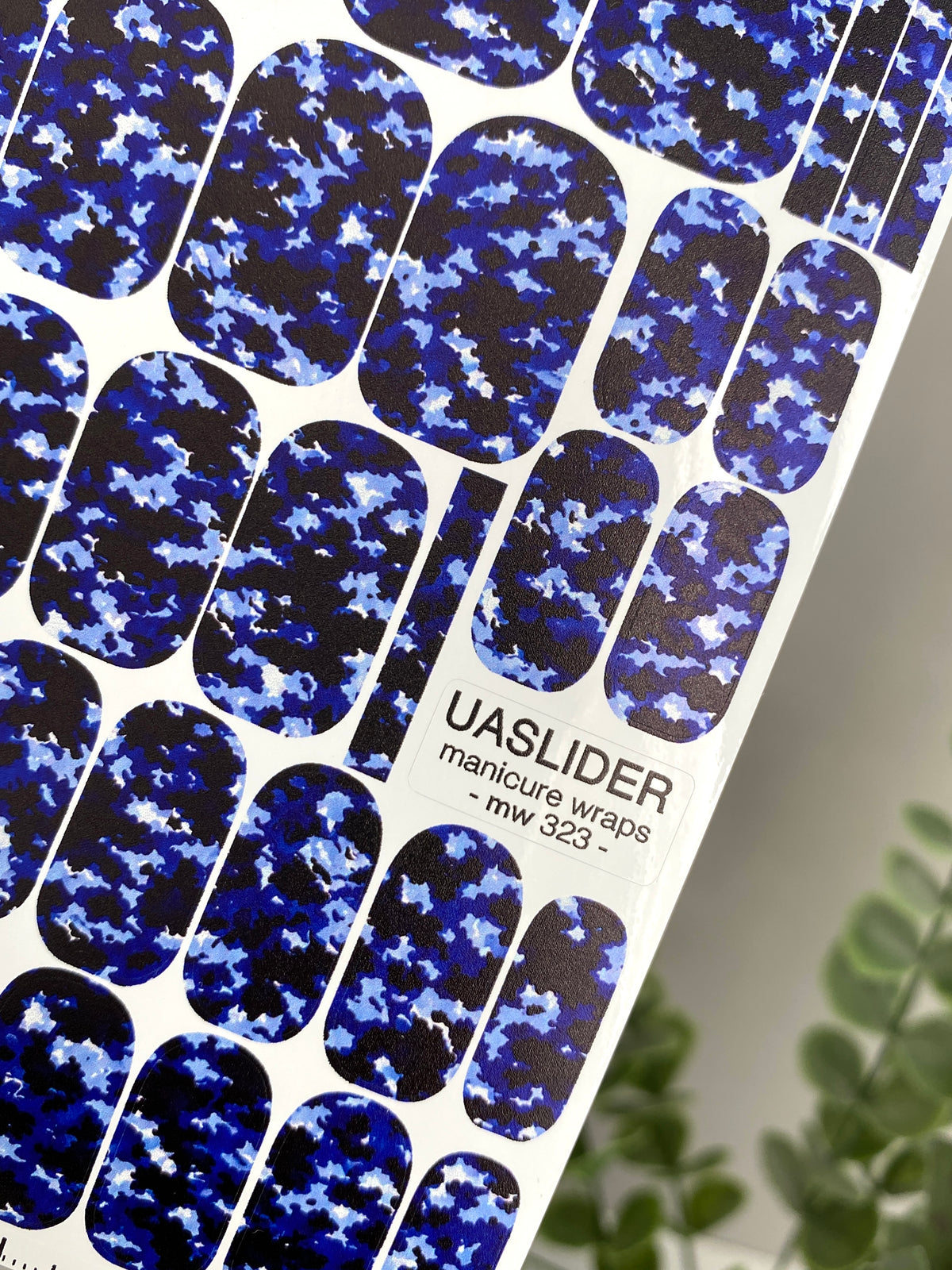 Blue Camouflage Manicure Wraps — Navy & Cobalt | mw-323