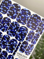 Blue Camouflage Manicure Wraps — Navy & Cobalt | mw-323
