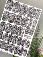Zebra Print Manicure Wraps — Black & White Stripes | mw-324