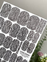 Zebra Print Manicure Wraps — Black & White Stripes | mw-324