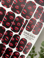 Vampire Lips Manicure Wraps — Red Fangs on Black | mw-326