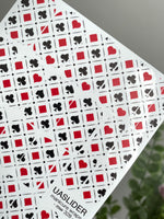 Playing Card Manicure Wraps — Red & Black Suits | mw-328