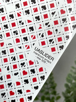 Playing Card Manicure Wraps — Red & Black Suits | mw-328