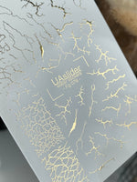 Nail Water Decal Fg-076 | Gold Foil Water Slide Nail Decals | Crackle & Lightning Effect - UASLIDER