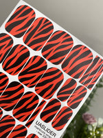 Red Zebra Manicure Wraps — Black Animal Print | mw-330