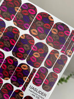 Colorful Lips Manicure Wraps — Bold Kiss Print | mw-336
