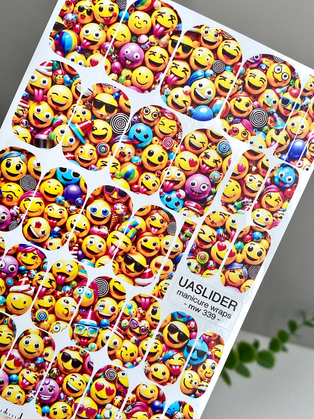 Emoji Manicure Nail Wraps — Colorful Smiley Faces | mw-339