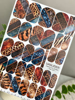 Animal Print Manicure Nail Wraps — Patchwork Textures | mw-341