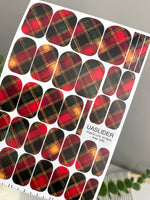 Tartan Plaid Manicure Wraps — Red Green & Black | mw-346