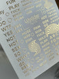 Nail Water Decal Fg-073 | Gold Foil Water Slide Nail Decals | Bold Words & Lettering
